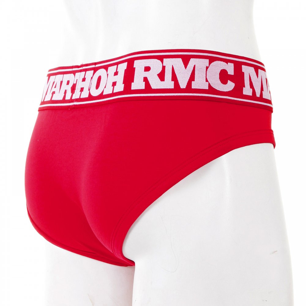 Red Stretch Cotton Briefs for Men