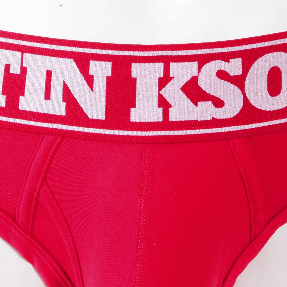 Red Stretch Cotton Briefs for Men