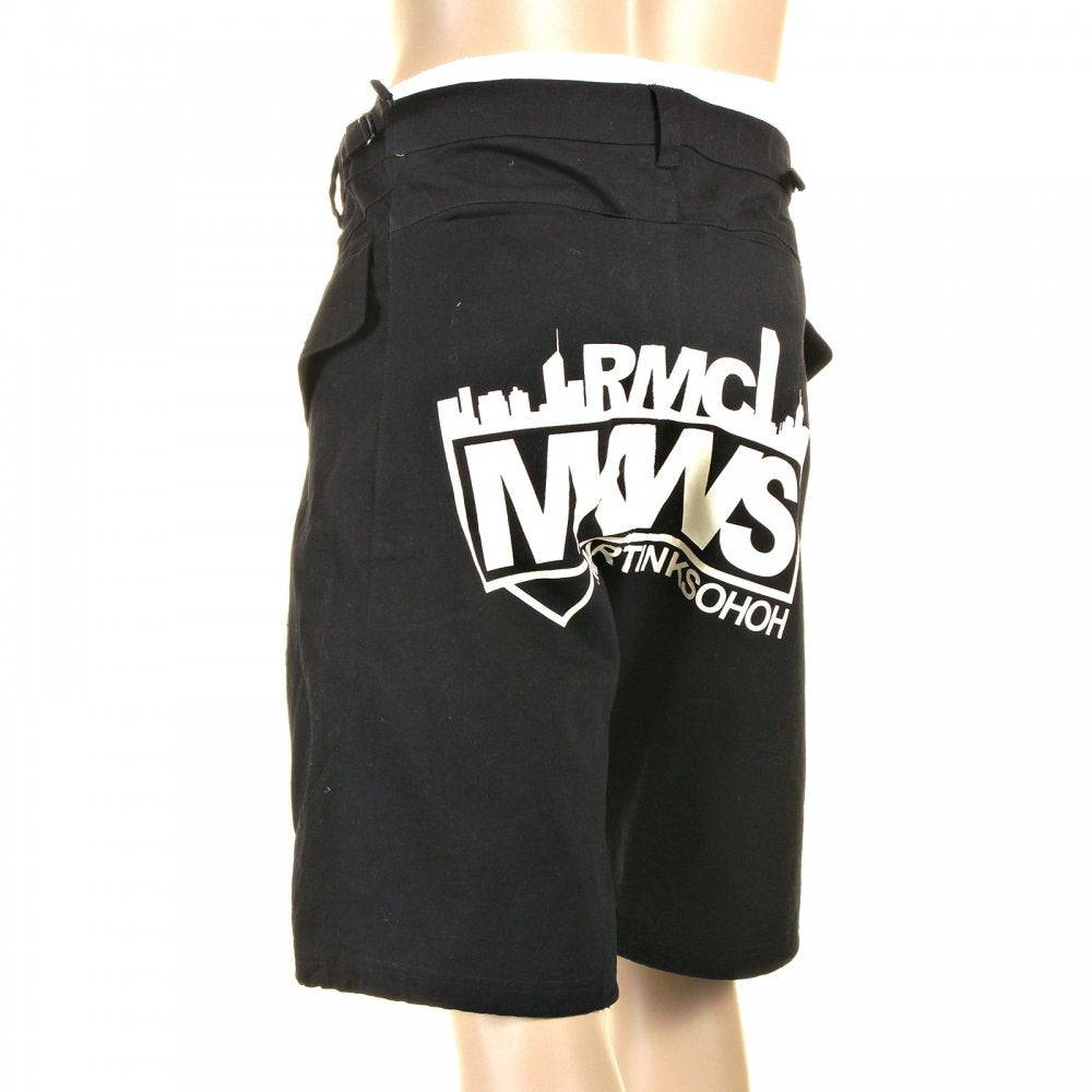 Mens Super Exclusive Printed Logo Black Shorts