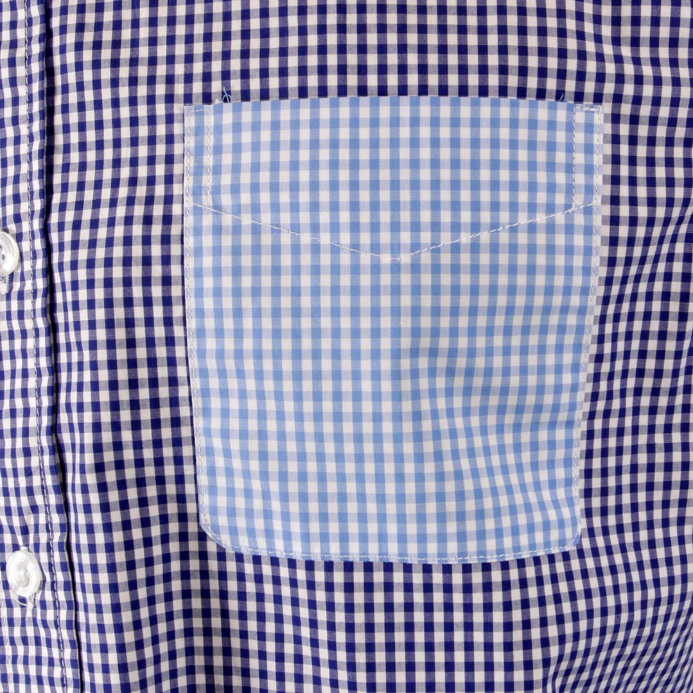 Blue and Navy Button down Collar Long Sleeve Regular Fit Shirt