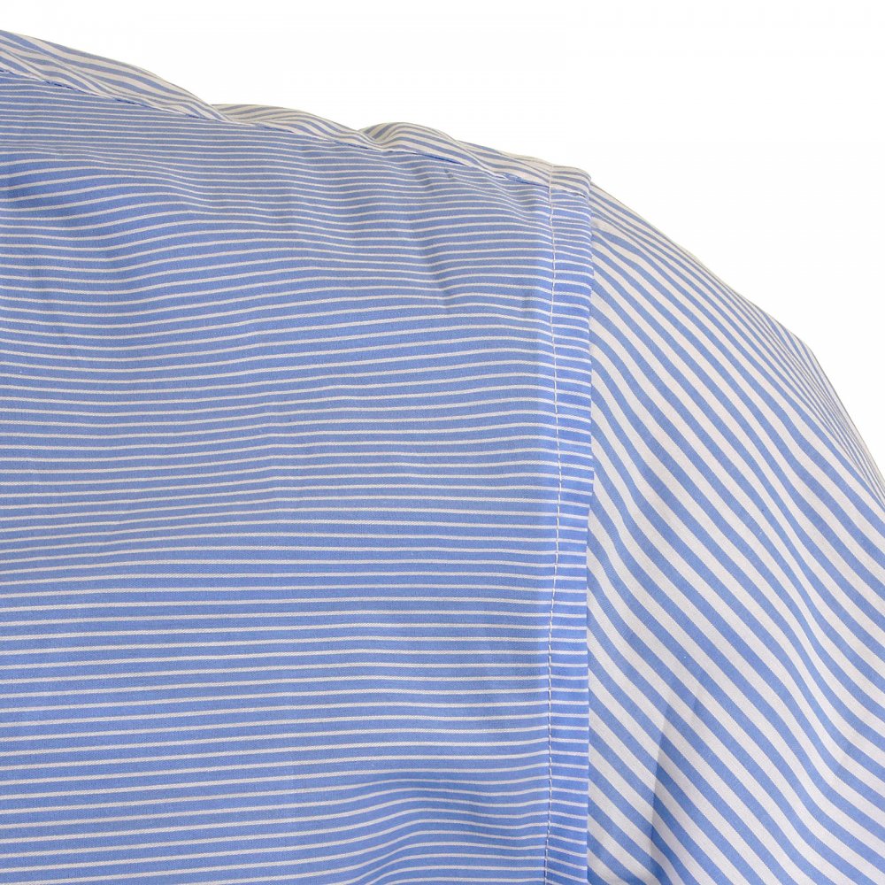 Mens Blue Striped Button Down Collar Long Sleeve Regular Fit Shirt