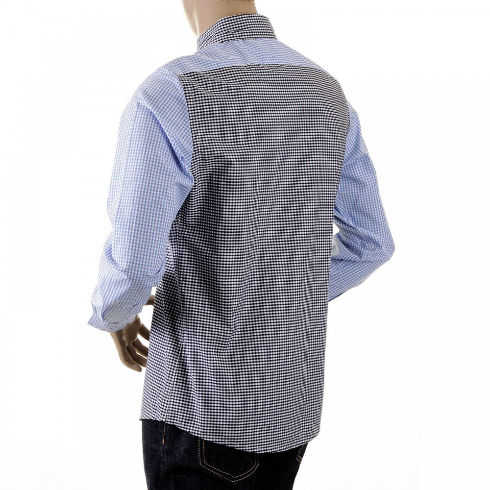 Black and Blue Button Down Collar Long Sleeve Regular Fit Shirt