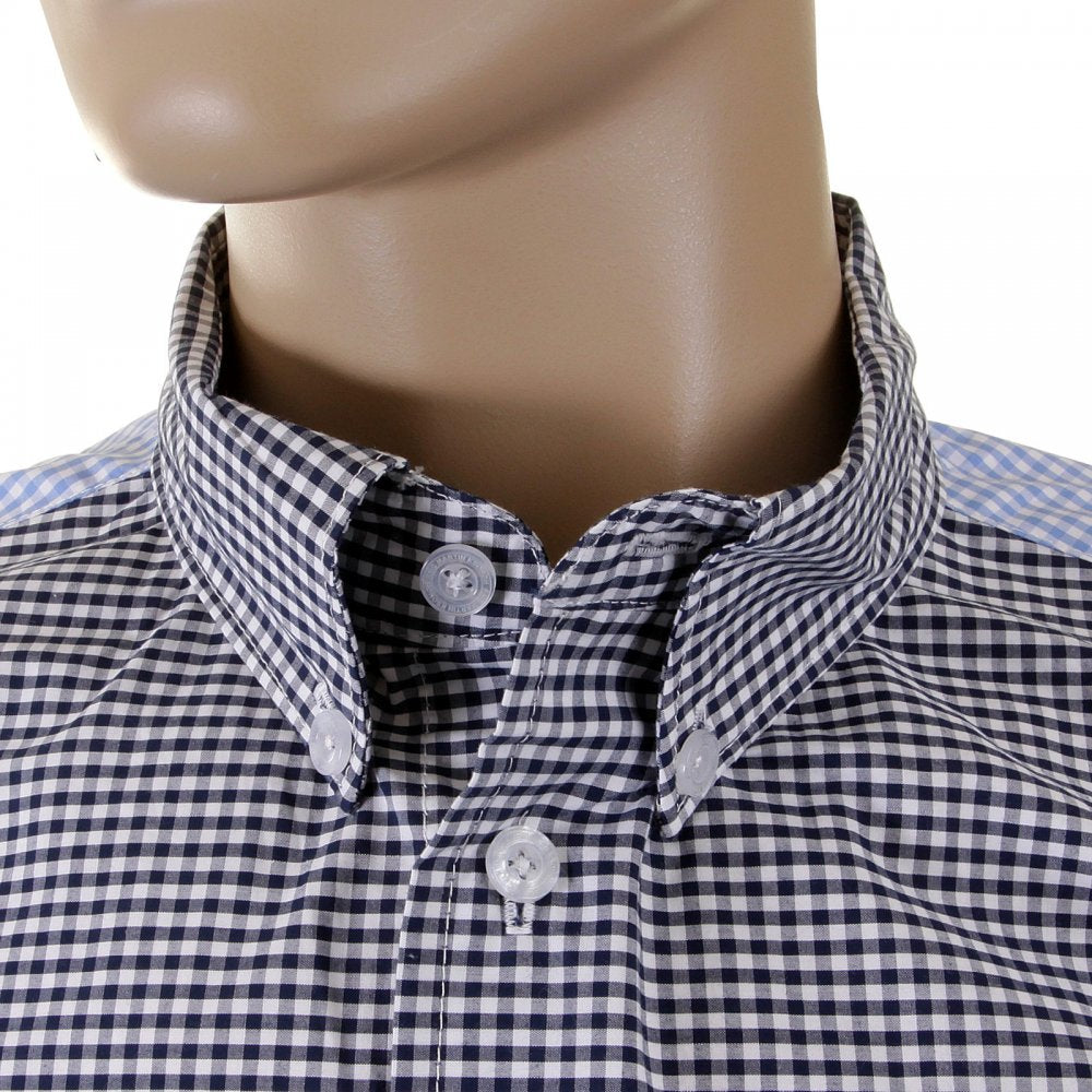 Black and Blue Button Down Collar Long Sleeve Regular Fit Shirt