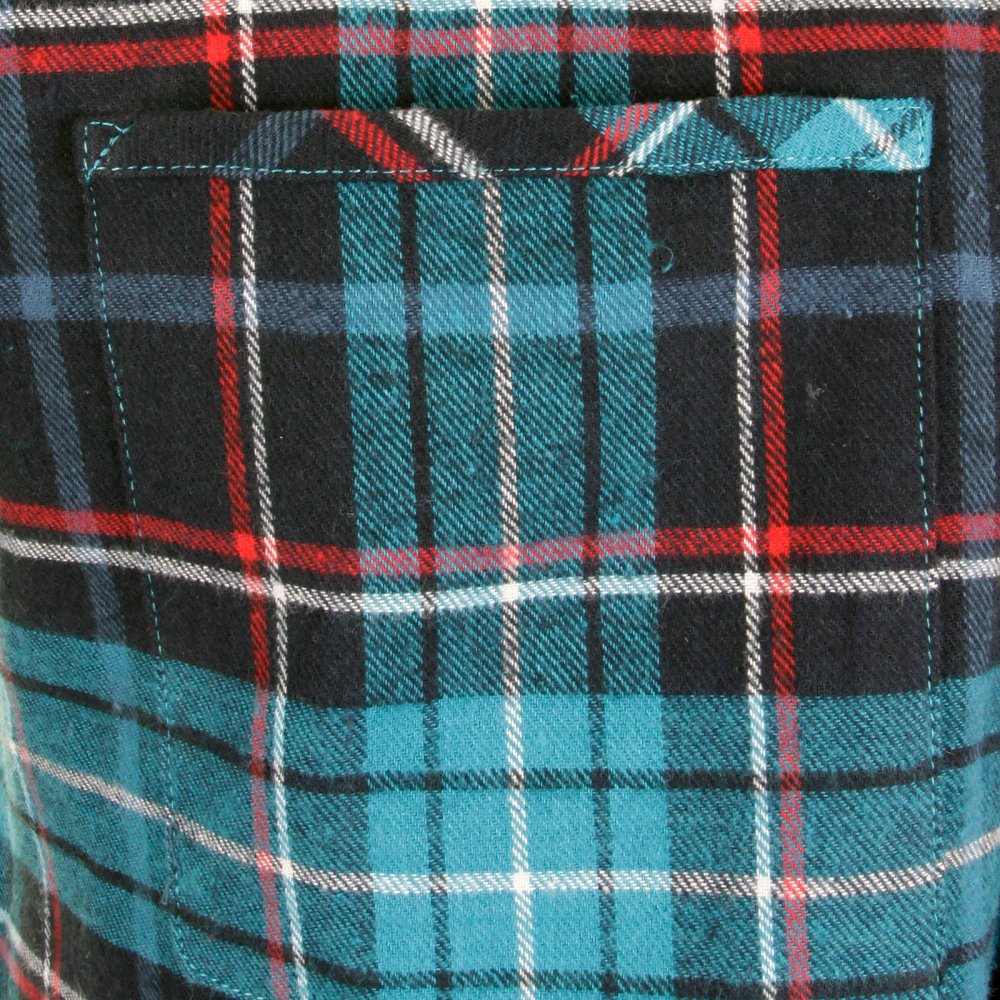 Mens Turquoise Check Button down Collar Long Sleeve Regular Fit Shirt