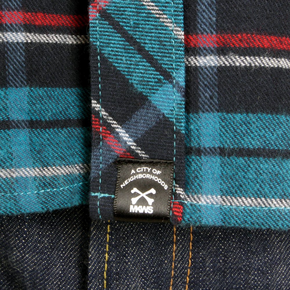 Mens Turquoise Check Button down Collar Long Sleeve Regular Fit Shirt