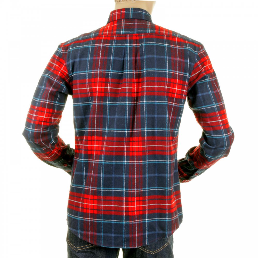 Red Check Button down Collar Long Sleeve Regular Fit Shirt