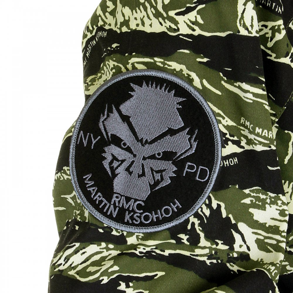 Mens Tiger Camo Green Zip up Regular Fit Hooded Windbreaker Jacket