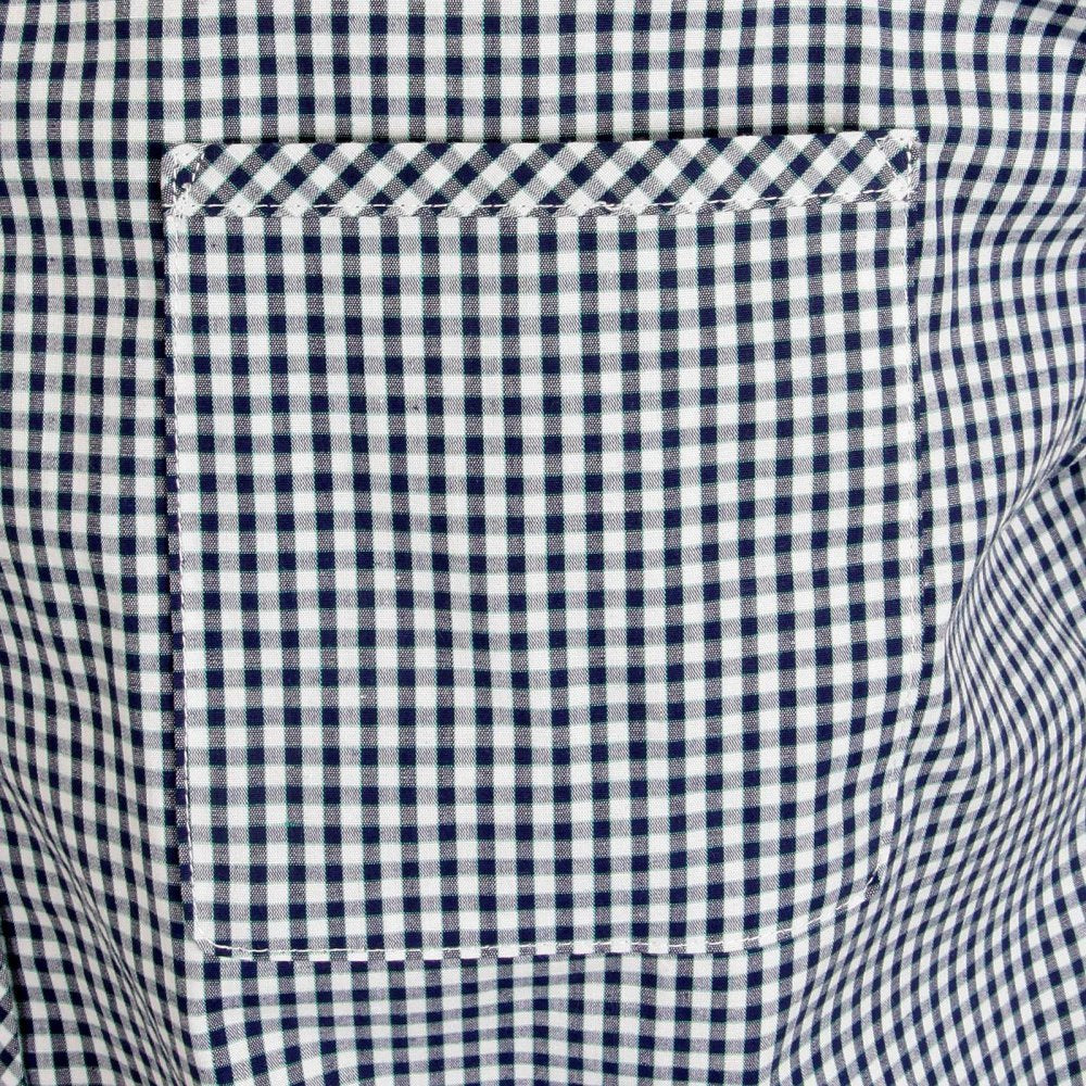 Mens Navy Check Penny Collar Long Sleeve Regular Fit Shirt