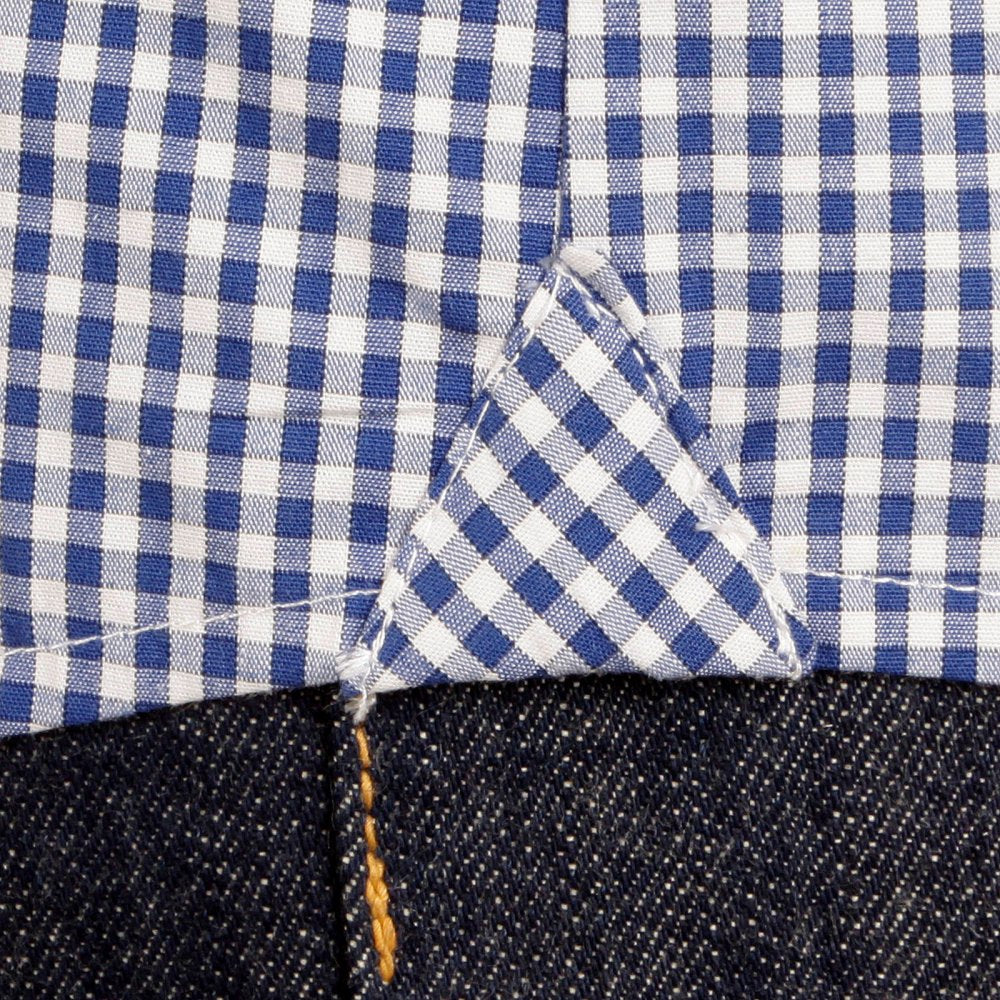Mens Blue Check Soft Penny Collar Long Sleeve Regular Fit Shirt