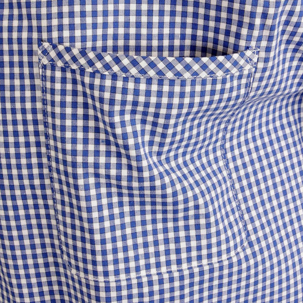 Mens Blue Check Soft Penny Collar Long Sleeve Regular Fit Shirt