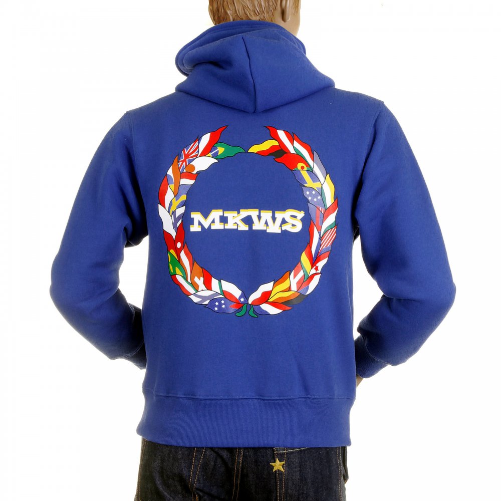 Royal Blue Hooded Zipped Regular Fit Sweatshirt