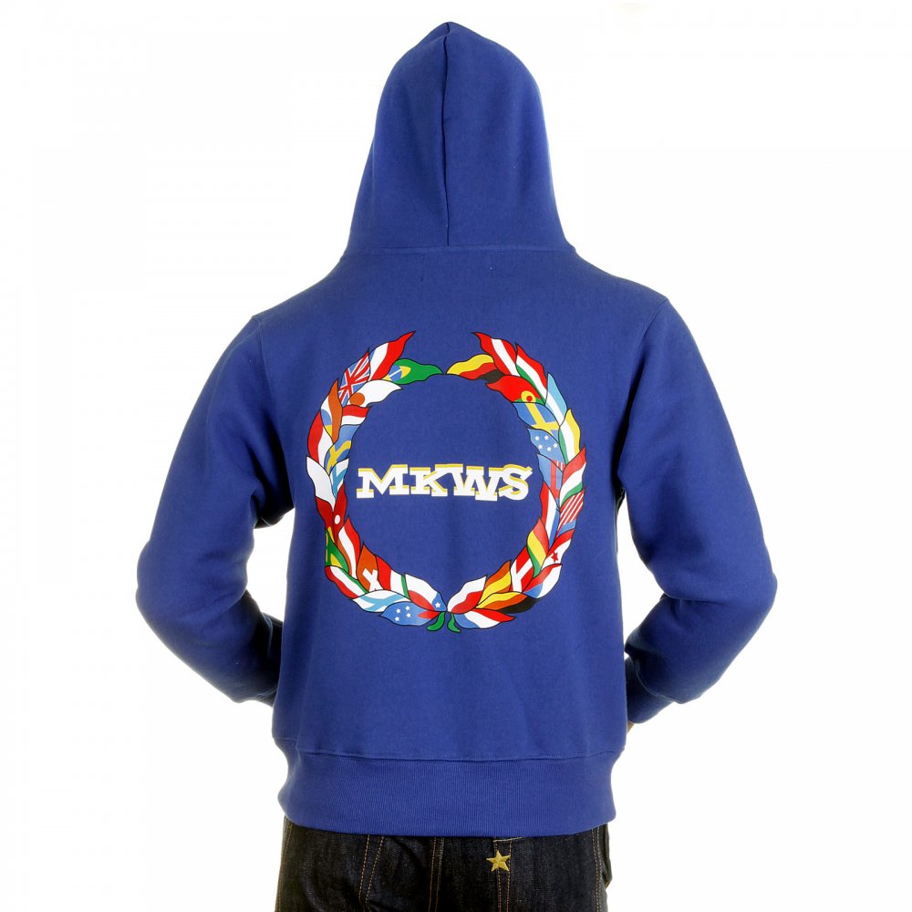 Royal Blue Hooded Zipped Regular Fit Sweatshirt