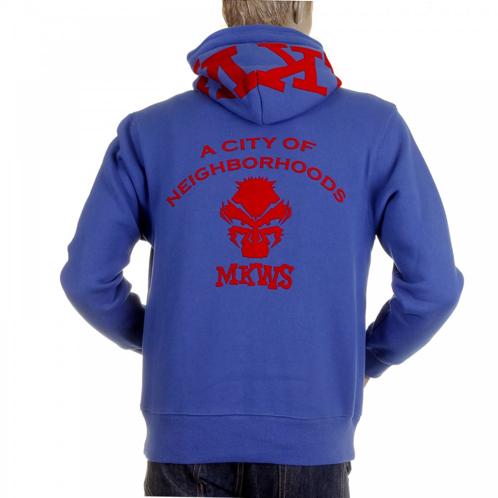 Mens Blue Empire Hooded Zipped Regular Fit Sweatshirt