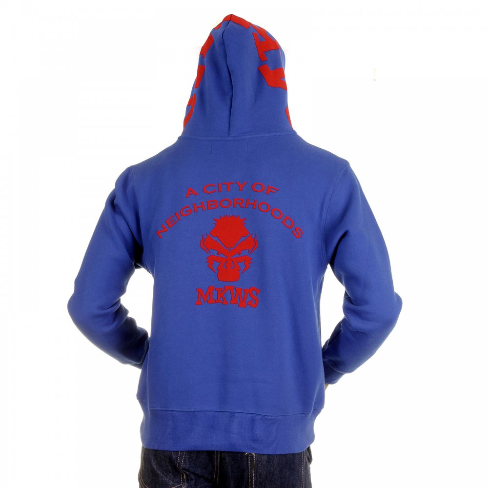 Mens Blue Empire Hooded Zipped Regular Fit Sweatshirt