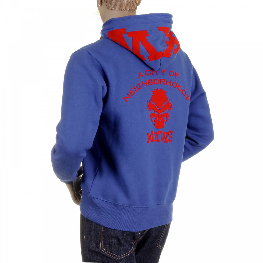 Mens Blue Empire Hooded Zipped Regular Fit Sweatshirt