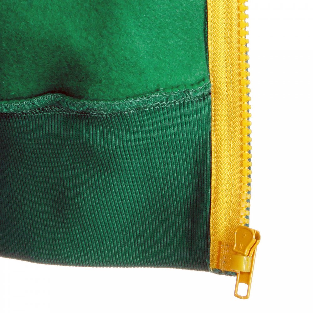 Mens Kelly Green Hooded Zipped Regular Fit Sweatshirt