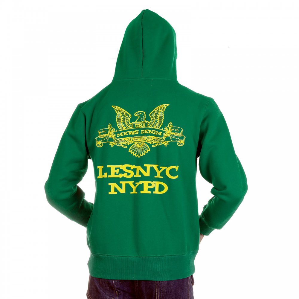 Mens Kelly Green Hooded Zipped Regular Fit Sweatshirt