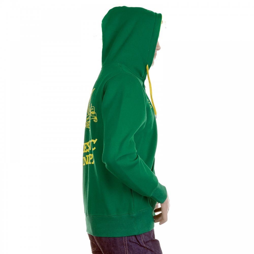 Mens Kelly Green Hooded Zipped Regular Fit Sweatshirt