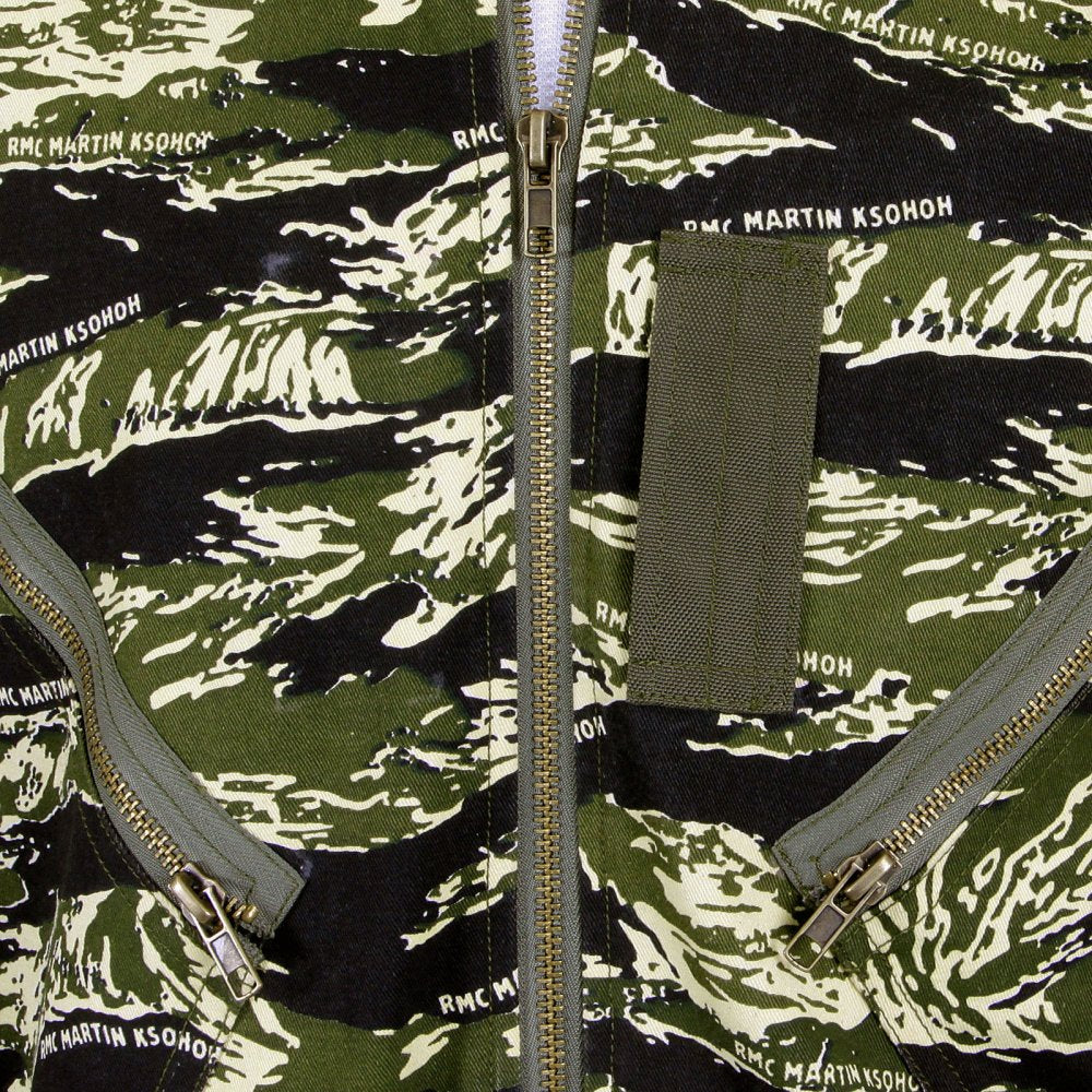 Mens Camouflage Green Zip Up Regular Fit Bomber Jacket