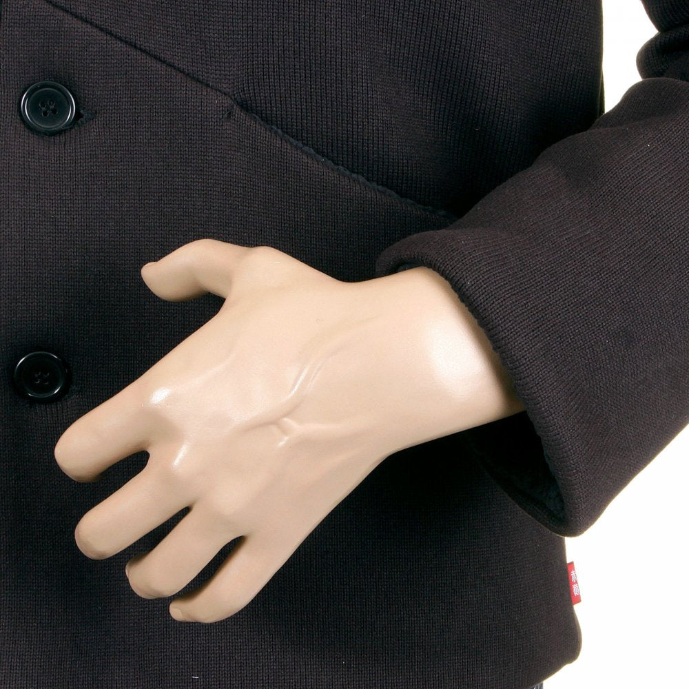 Mens Black Button up Regular Fit Jacket with fleece line