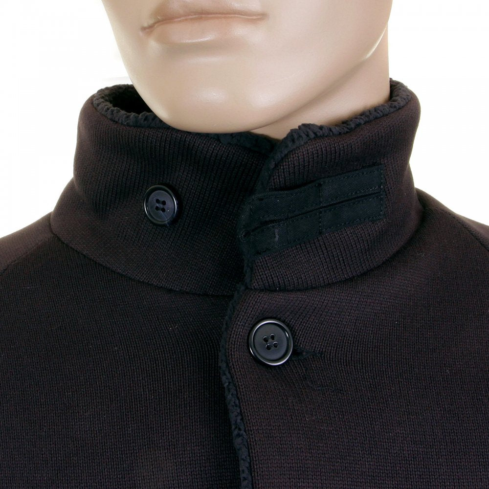 Mens Black Button up Regular Fit Jacket with fleece line