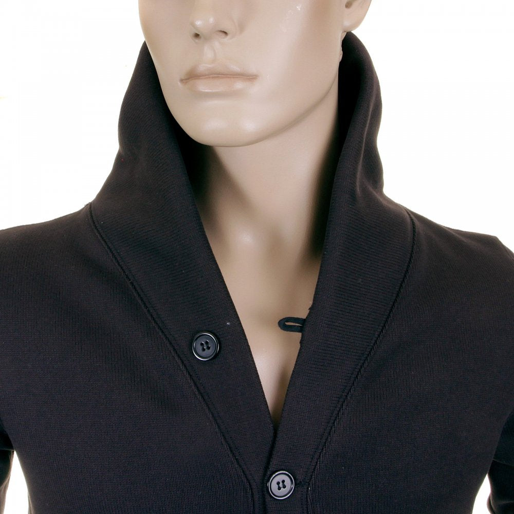 Mens Heavy Gauge Button up Regular Fit Jacket with Black Collar