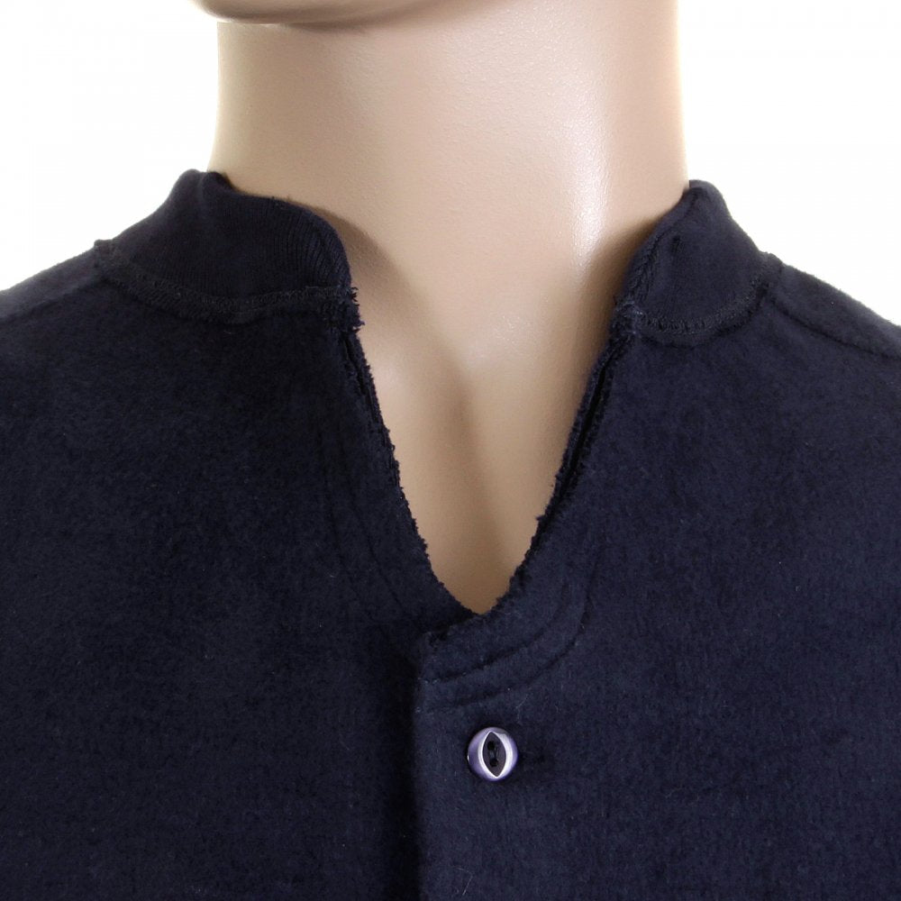 Mens Navy Plush Fleece Sleeveless Regular Fit Jacket Gilet