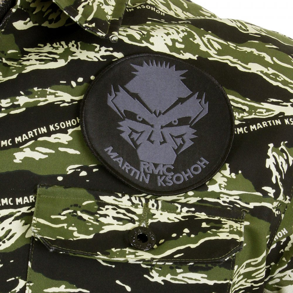 Mens Tiger Camo Green Zip Up Regular Fit Field Jacket