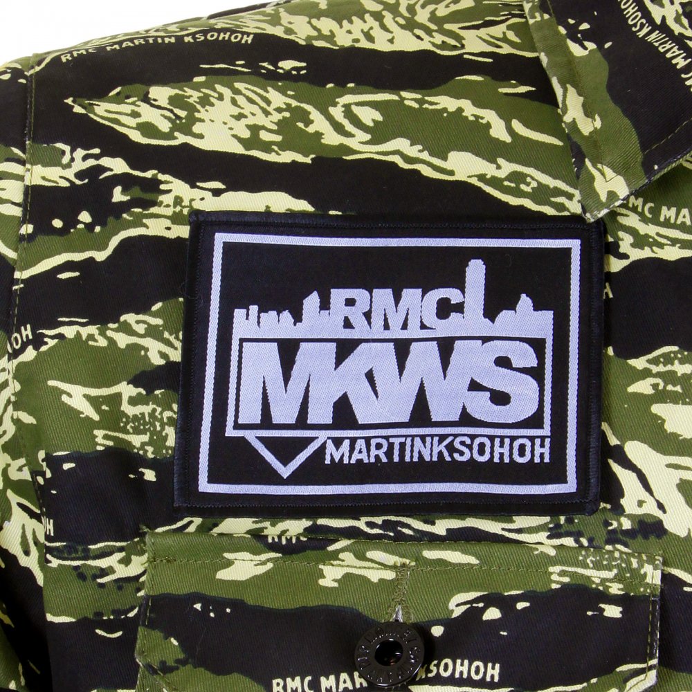 Mens Tiger Camo Green Zip Up Regular Fit Field Jacket