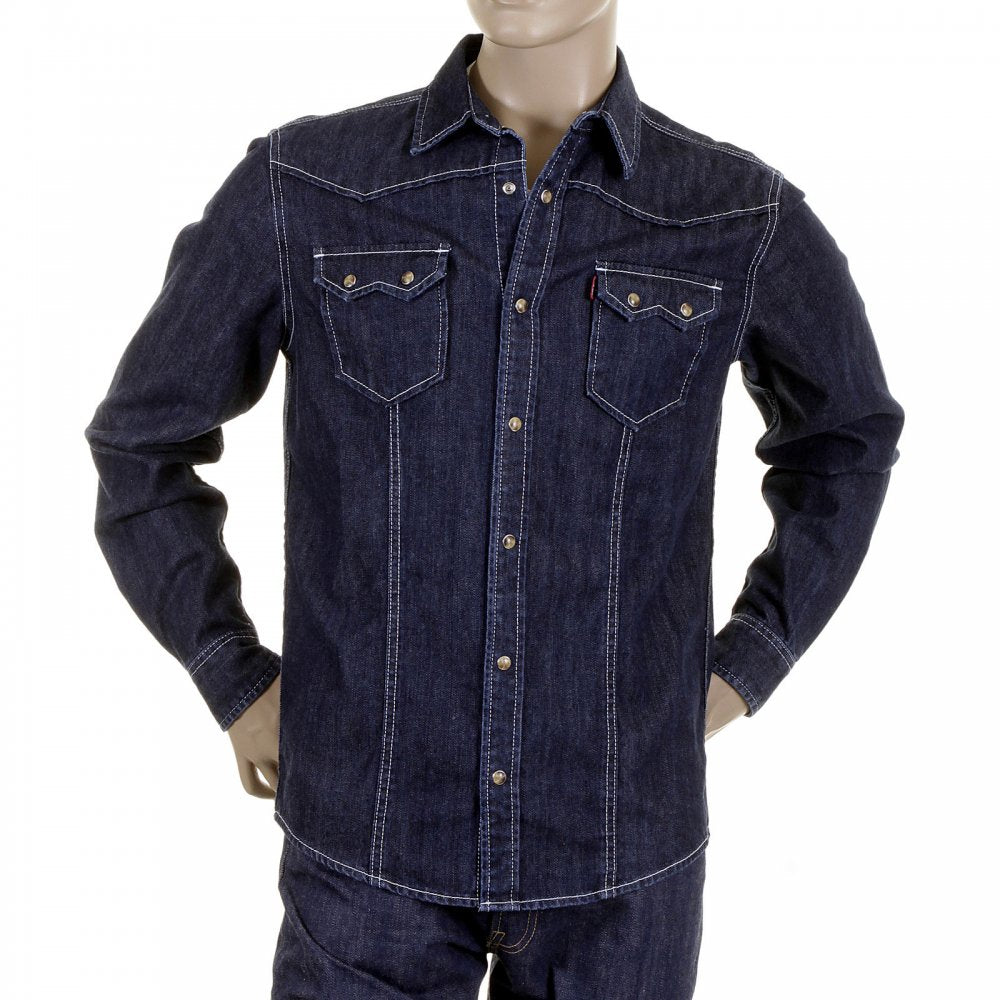 Mens Washed Denim Long Sleeve Regular Fit Shirt