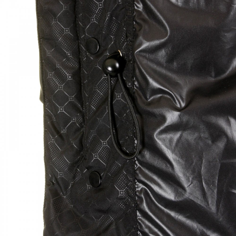Black Self Patterned Fully Functional Regular Fit Field Jacket for Men