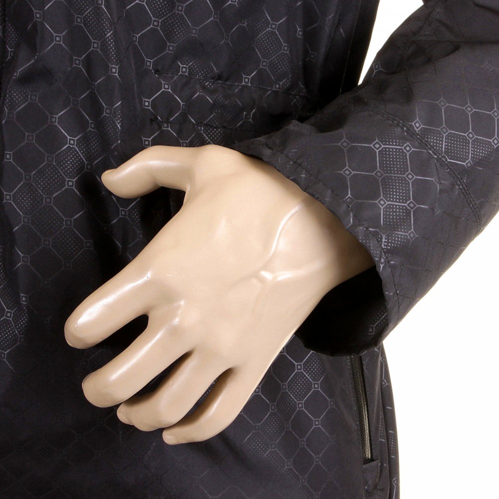 Black Self Patterned Fully Functional Regular Fit Field Jacket for Men