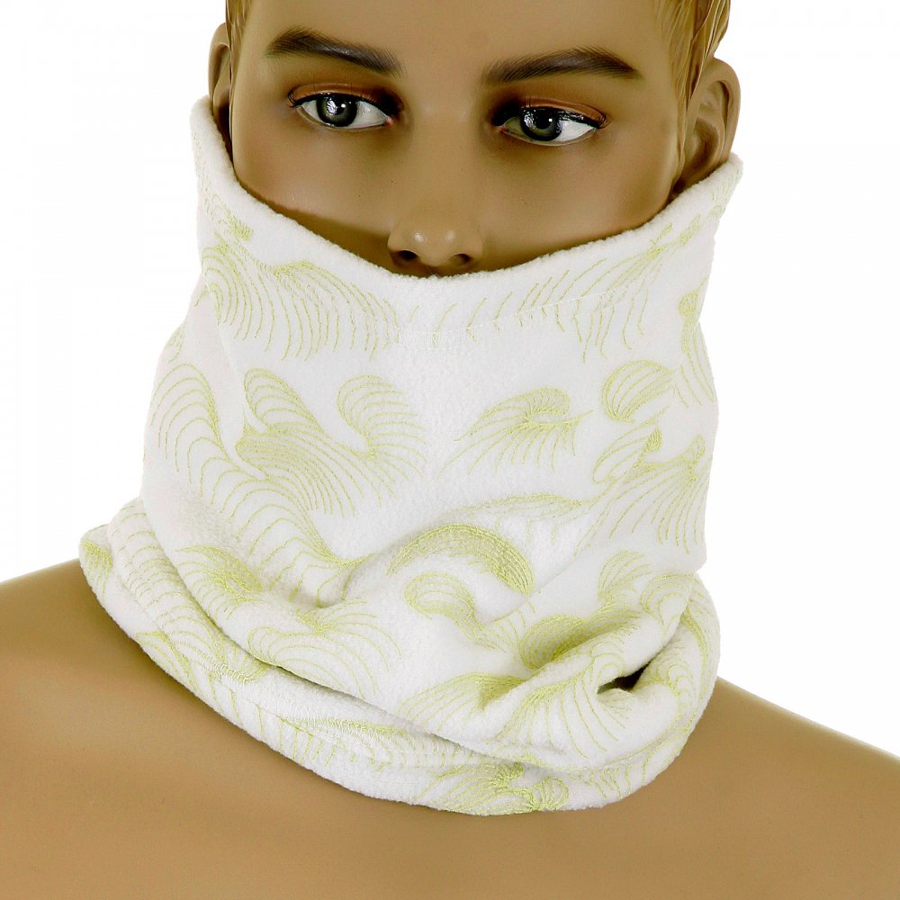 Mens Off White Fleece Neck Warmer Snood