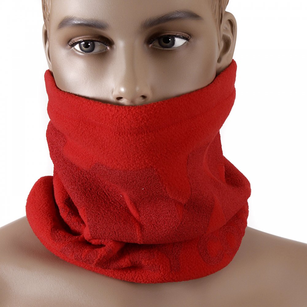 Red Fleece Neck Warmer Snood For Men