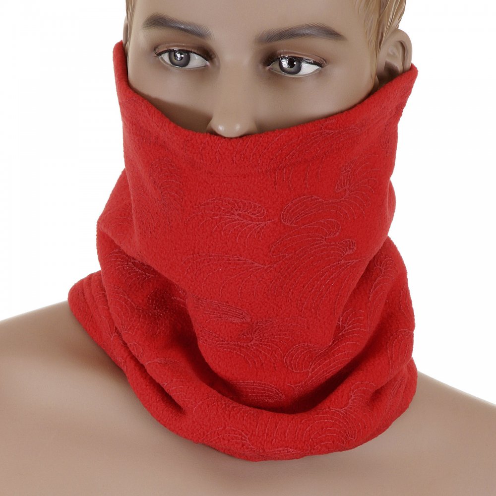 Red Fleece Neck Warmer Snood For Men