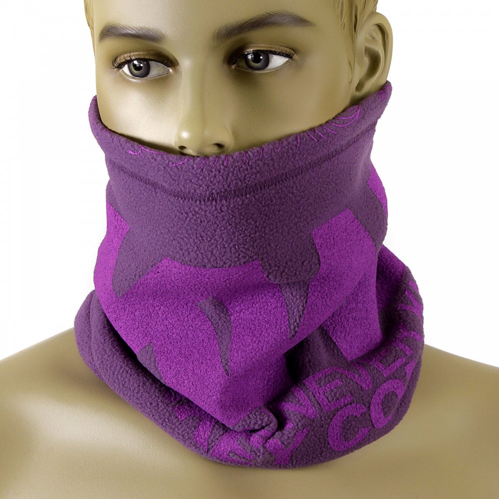 Reversible Purple Fleece Neck Warmer Snood