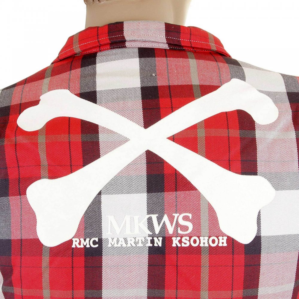 Mens Padded Red Check Regular Fit Zip Up Jacket