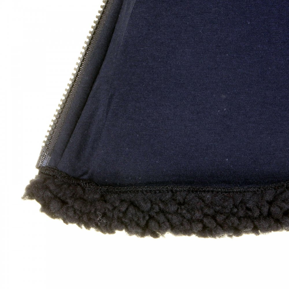 Mens Navy Plush Fleece Zip Up Sleeveless Regular Fit Vest Gilet