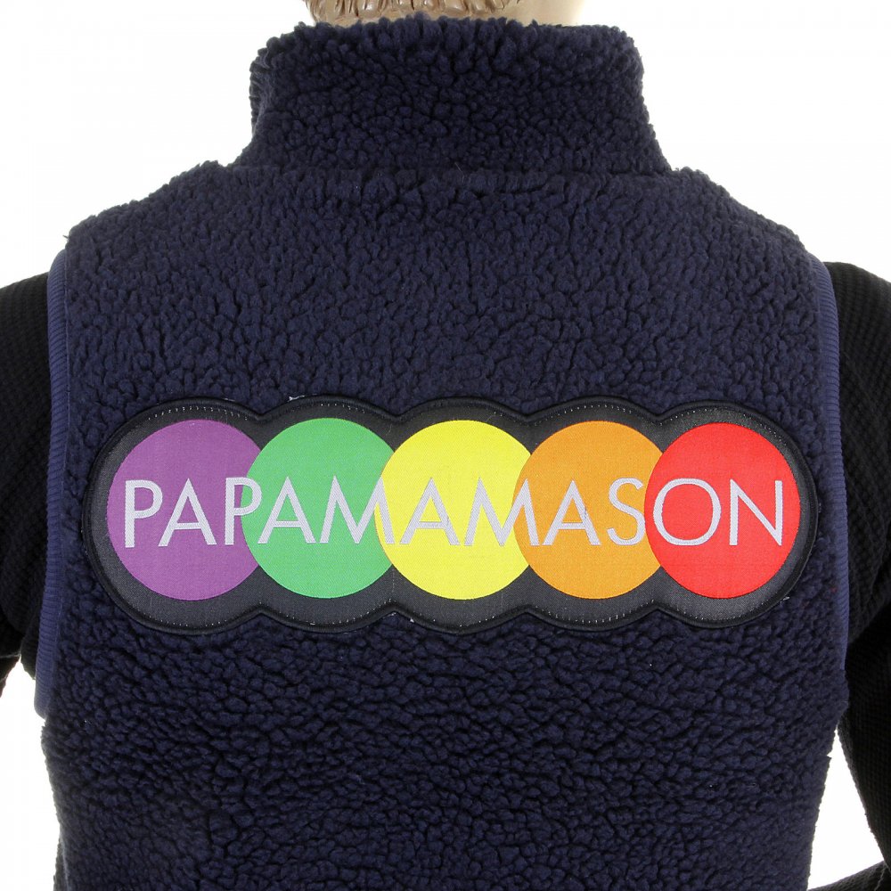Mens Navy Plush Fleece Zip Up Sleeveless Regular Fit Vest Gilet