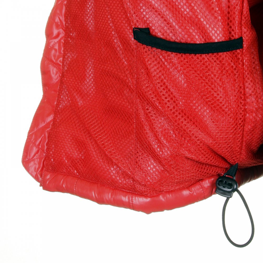 Mens Red Nylon Zip Up Down Filled Regular Fit Quilted Jacket