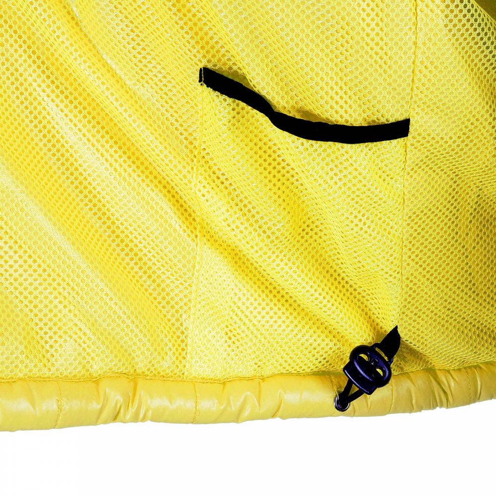 Mens Yellow Nylon Zip Up Down Filled Regular Fit Quilted Jacket