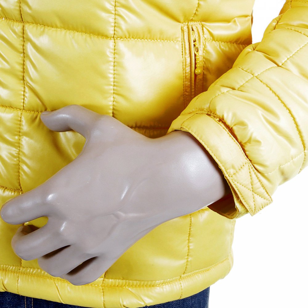 Mens Yellow Nylon Zip Up Down Filled Regular Fit Quilted Jacket