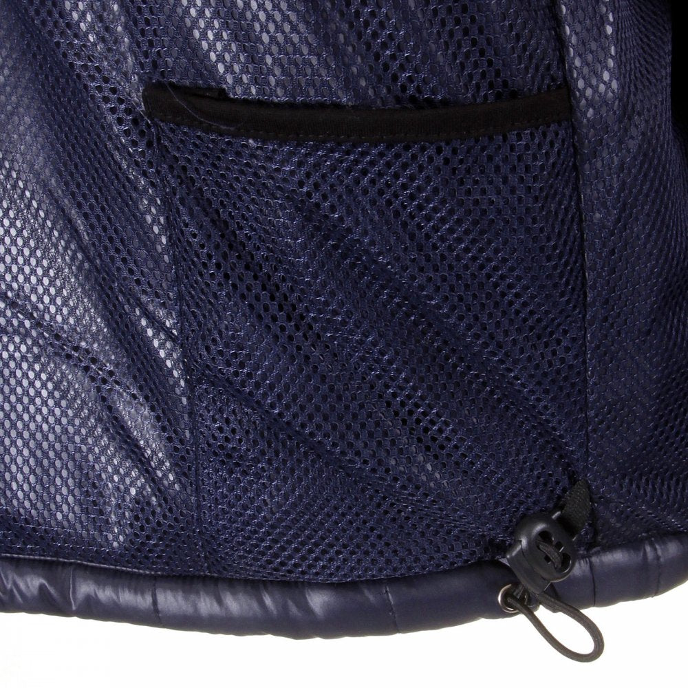 Mens Navy Nylon Zip Up Down Filled Regular Fit Quilted Jacket
