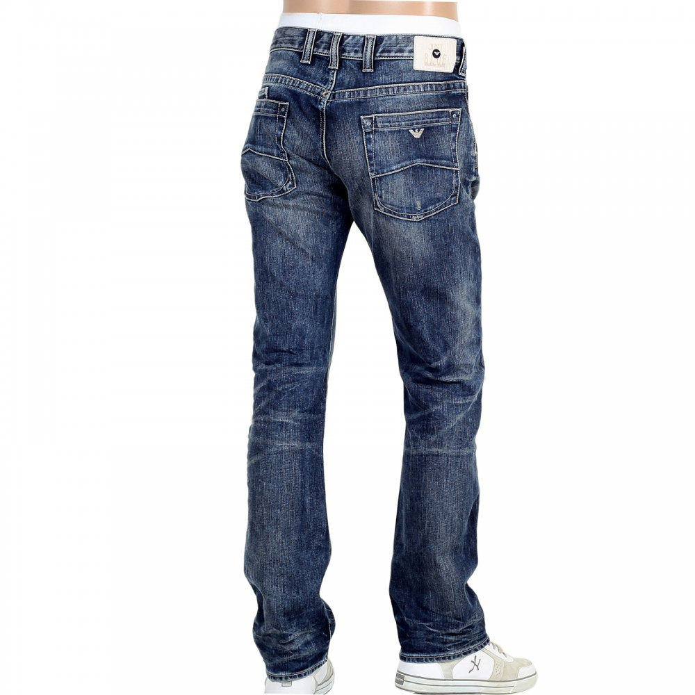 Mens Vintage Stretch Denim Slim Fit Jeans