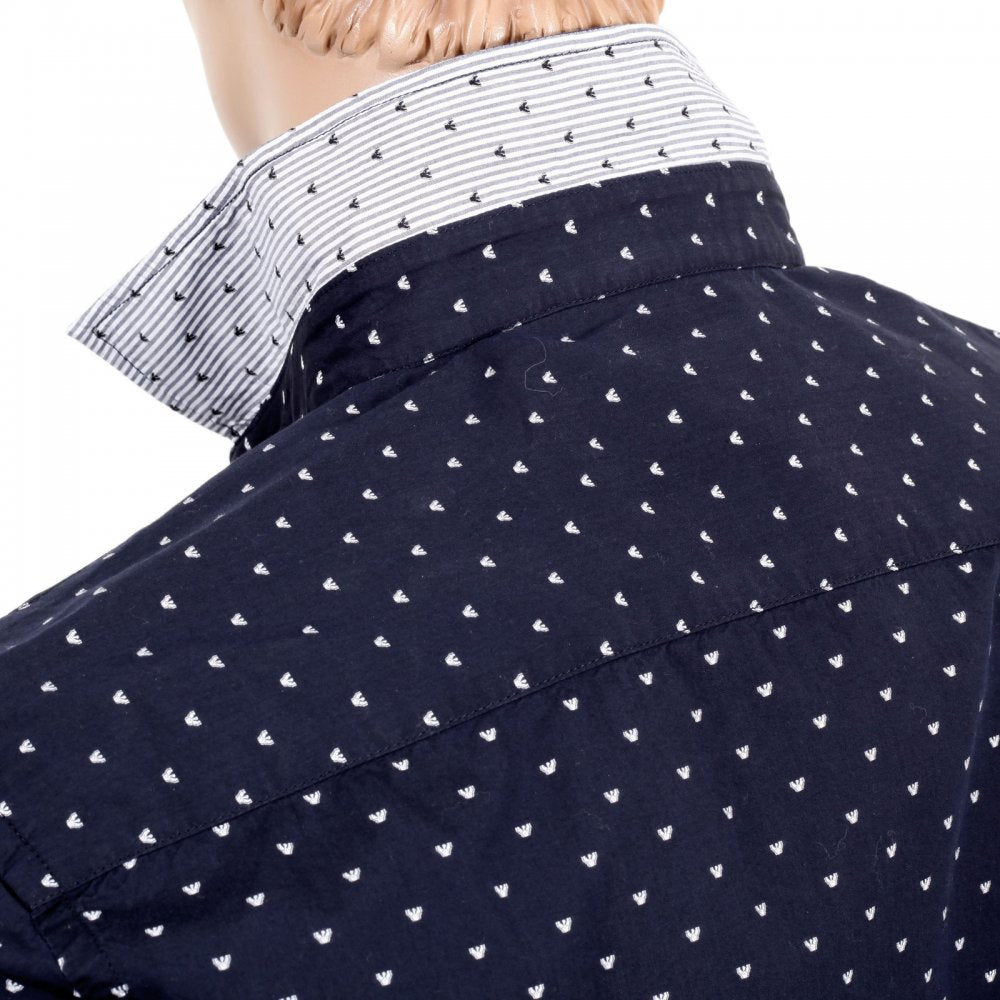 Buy Mens 100% Cotton Navy Regular Fit Long Sleeve Shirt