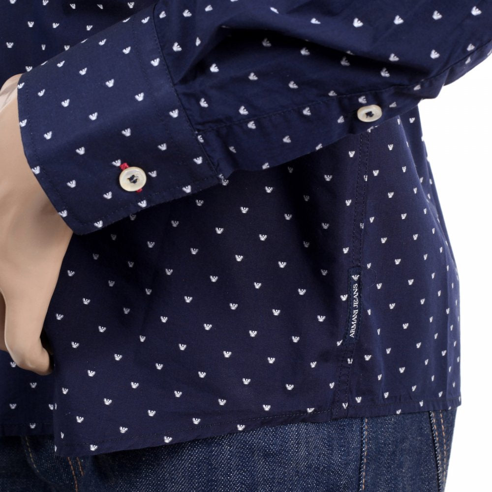 Buy Mens 100% Cotton Navy Regular Fit Long Sleeve Shirt