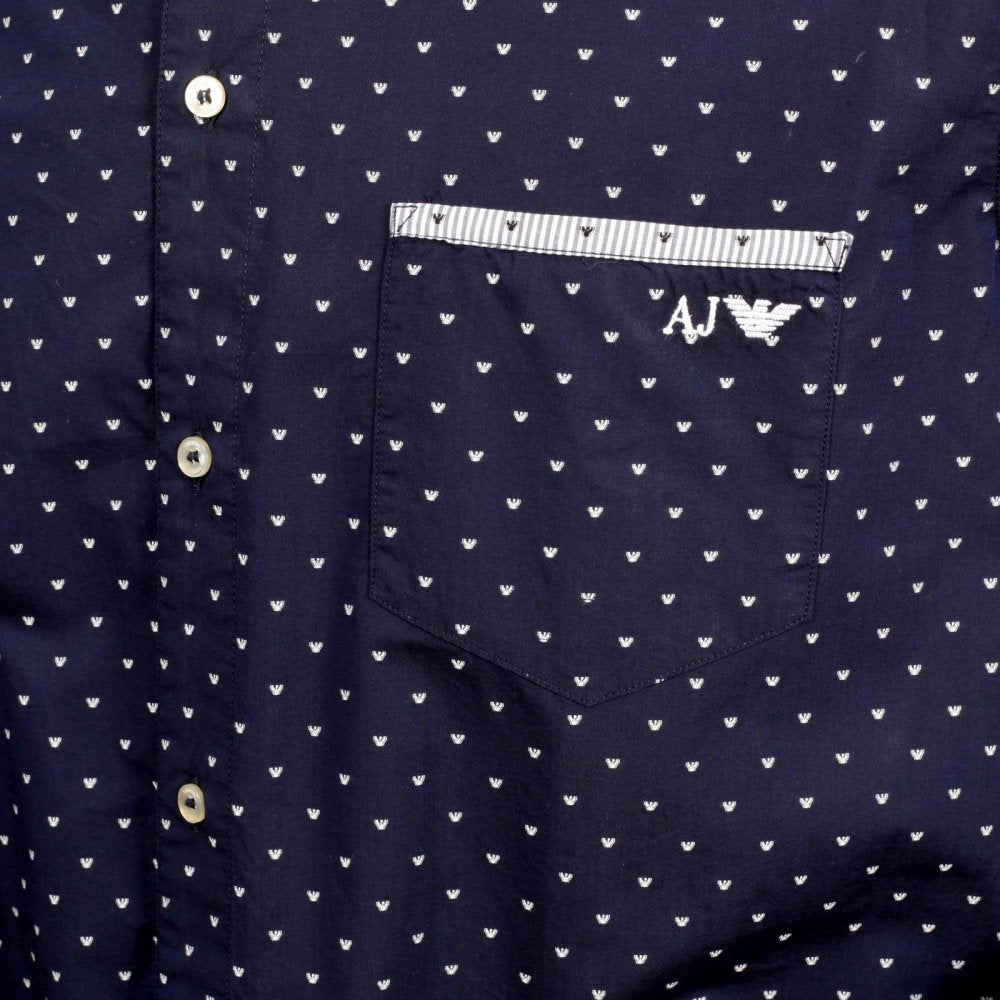 Buy Mens 100% Cotton Navy Regular Fit Long Sleeve Shirt