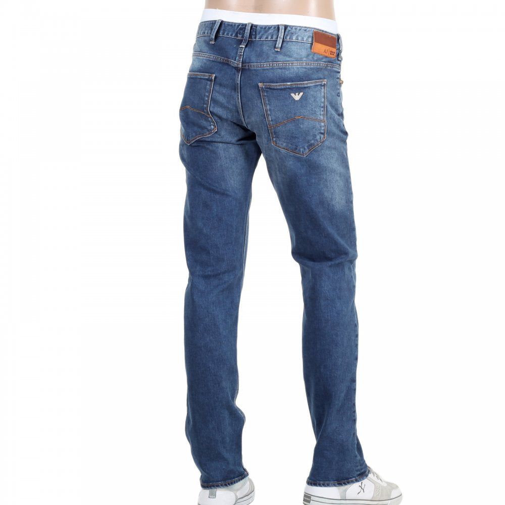 Mens Stonewashed Slim Fit Comfort Fabric Stretch Denim Jeans