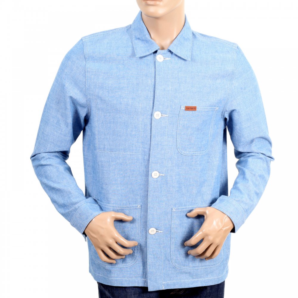 Mens Unlined Lightweight Cotton Blue Rigid Flynn Jacket