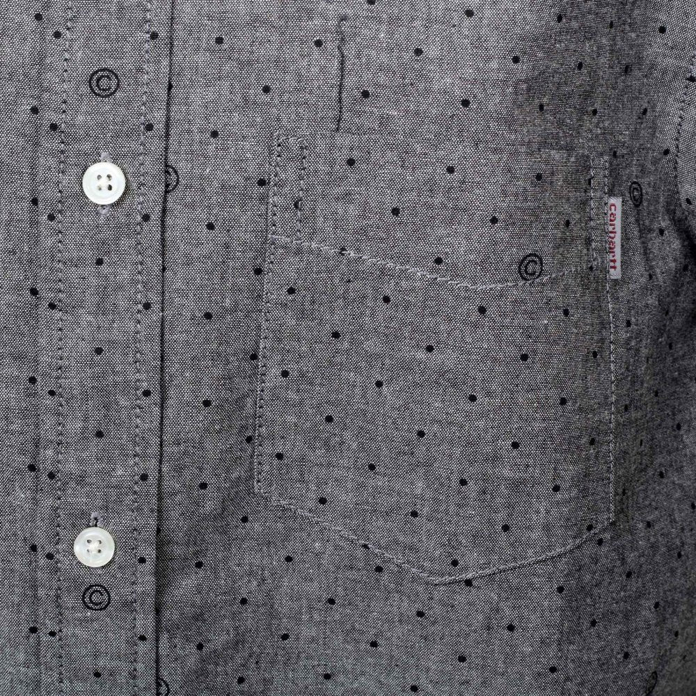 Mens 100% Cotton Slim Fit Long Sleeve Button Down Collar Dove Grey Chambray Shirt